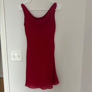 Cowl neck Red Sleeveless Dress